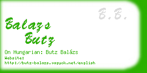 balazs butz business card